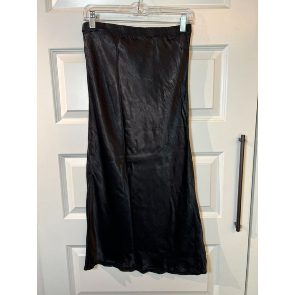 LAMade Black Midi Skirt 100% Rayon Made in USA Size Medium NWT